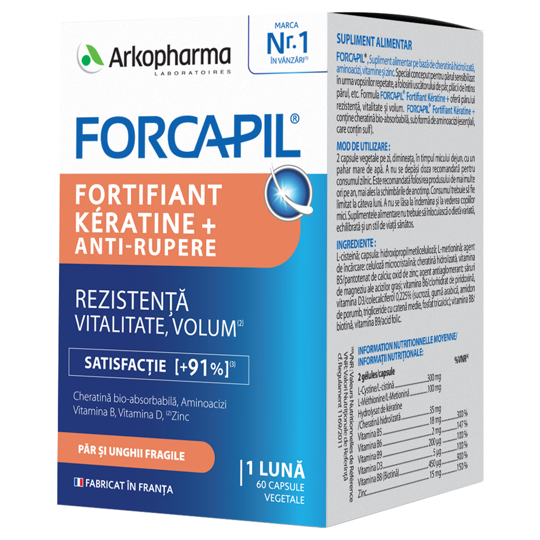 Forcapil Fortifiant Keratine +, 60 capsule vegetale, Arkopharma